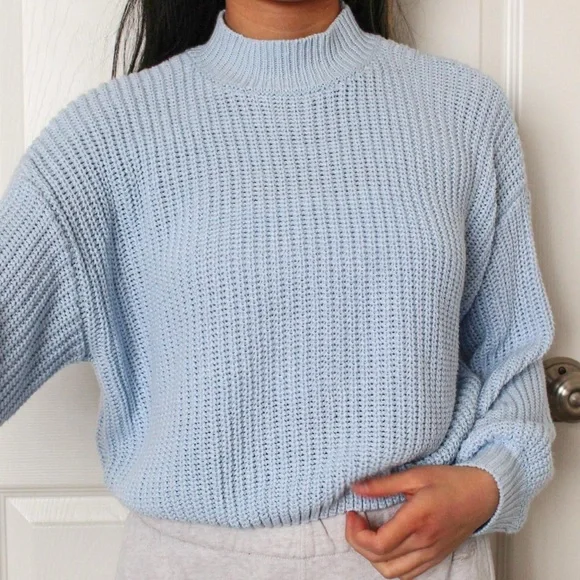 Light Blue Turtleneck Sweater - Picture 1 of 5